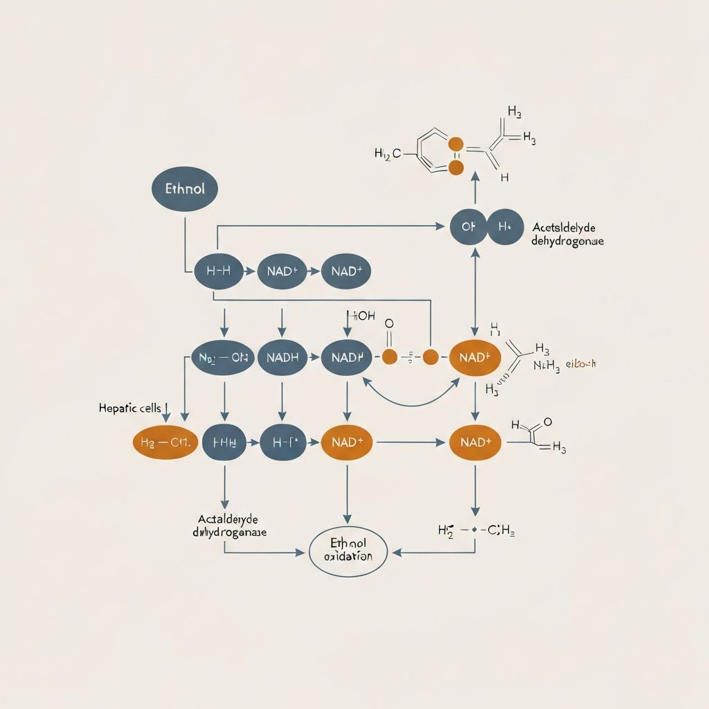Biochemical pathway of ethanol oxidation